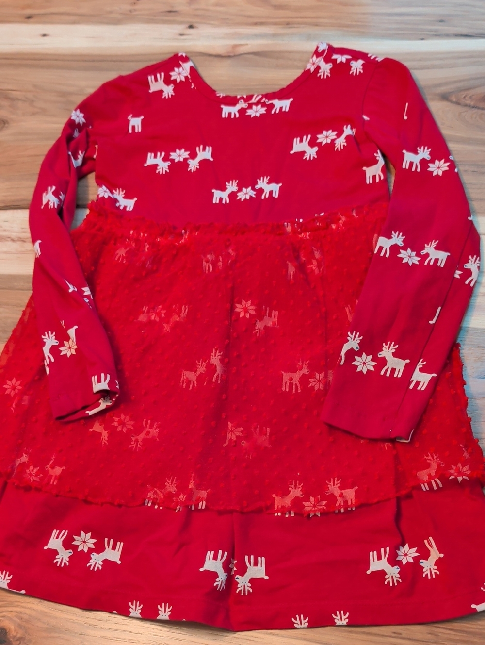 Hanna Andersson Red Reindeer Print Nightgown Dress